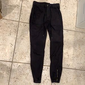 black jegging joggers, super stretch, high rise